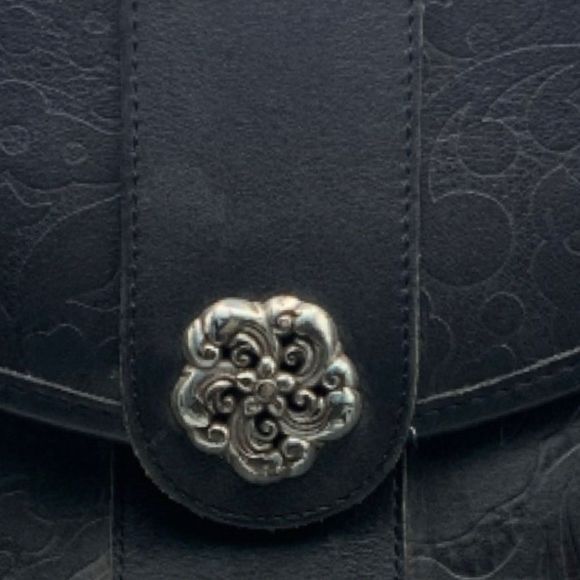 BRIGHTON LEATHER CROSSBODY HANDBAG | EMBOSSED LEATHER | PRE-LOVED - Picture 9 of 10